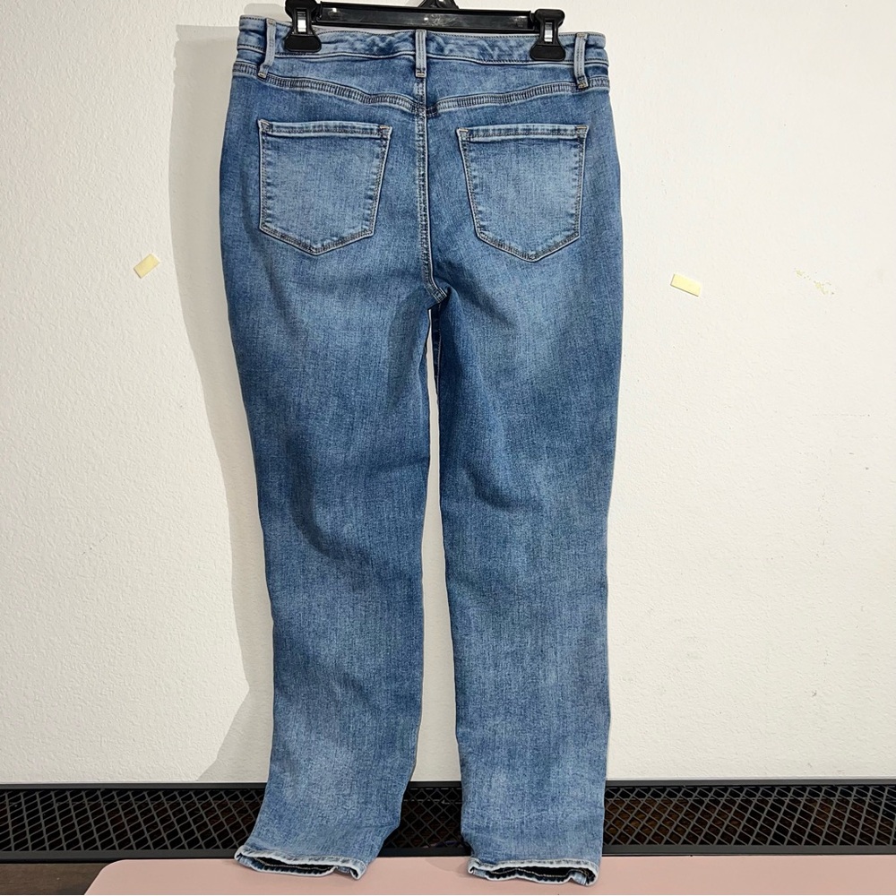 Talbots Jeans Womens 8 Blue Jegging Crop Stretch Denim Cotton Blend‎ Whiskers - Picture 3 of 16